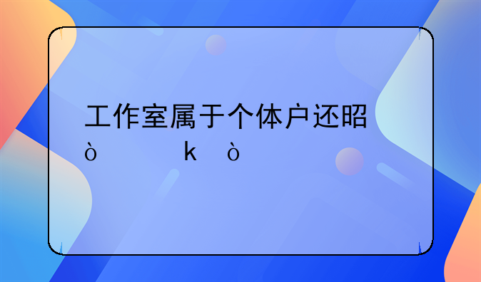 工作室屬于個(gè)體戶還是企業(yè)？