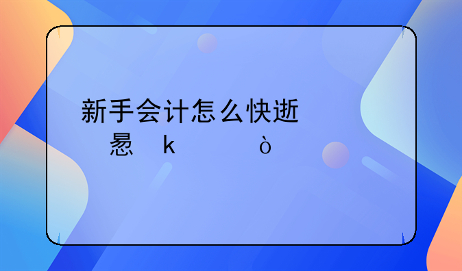 新手會計怎么快速學(xué)習(xí)做賬？