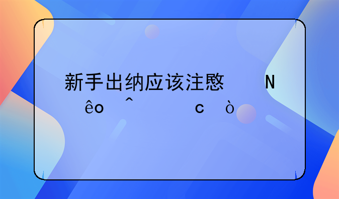 新手出納應(yīng)該注意哪些問題？