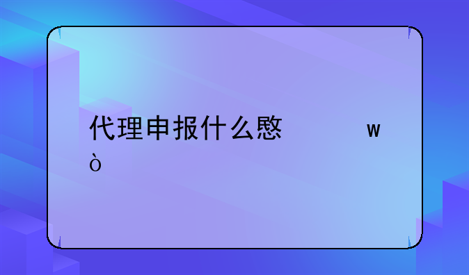 代理申報什么意思？