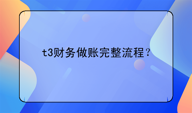 t3財務做賬完整流程？