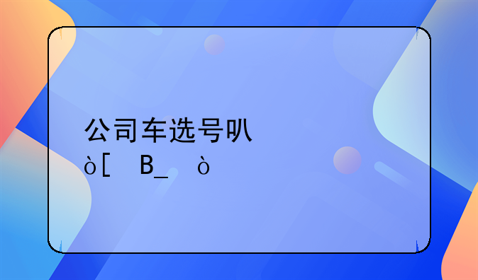 公司車選號可以自編嗎？