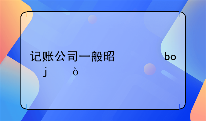 記賬公司一般是干嘛的？