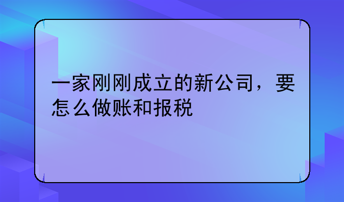 一家剛剛成立的新公司，要怎么做賬和報(bào)稅