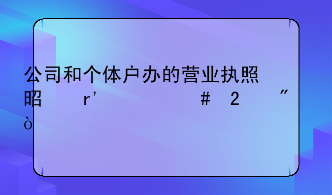 公司和個(gè)體戶辦的營業(yè)執(zhí)照是有什么區(qū)別？