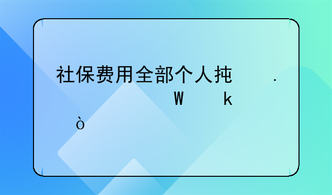 社保費(fèi)用全部個(gè)人承擔(dān)如何做賬？