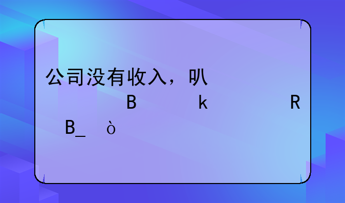 公司沒有收入，可以入賬營業(yè)費用嗎？