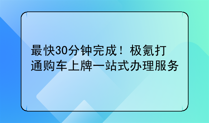 最快30分鐘完成！極氪打通購車上牌一站式辦理服務
