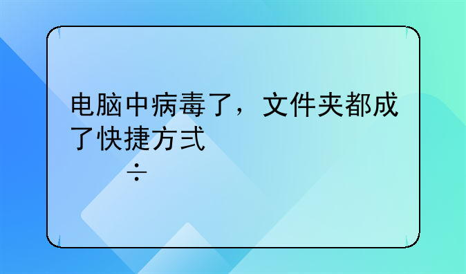電腦中病毒了，文件夾都成了快捷方式。但能打開(kāi)，求解;做外貿(mào)出口一